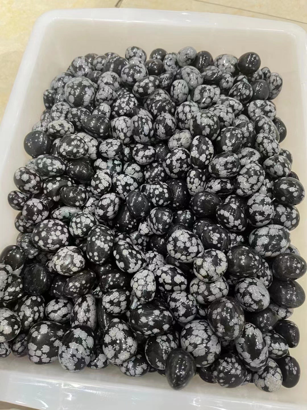 Gravels ,Tumbles ,Chips Snowflack obesidian tumbles canhuo