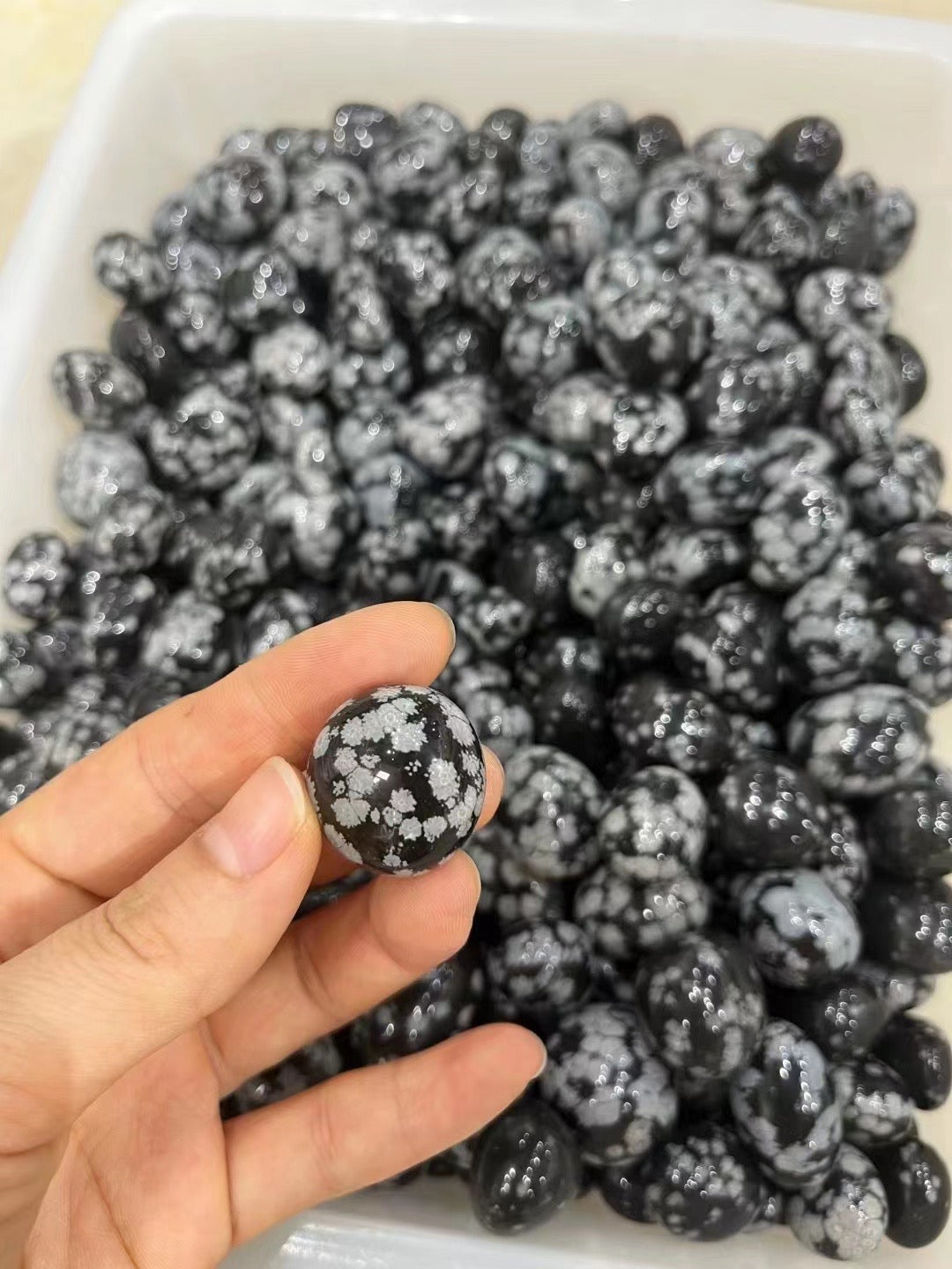 Gravels ,Tumbles ,Chips Snowflack obesidian tumbles canhuo